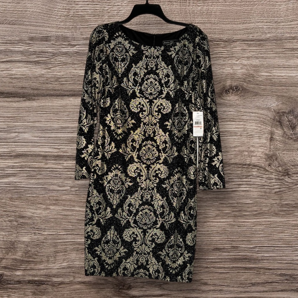 Glam Up in Gold: Jessica Howard Petite Sheath Dress